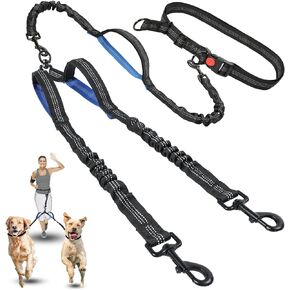 Dual Dog Leash | Hands Free Dog Leash 2 Dogs | Double Dog Leash for Walking & Training & Hiking | Shock Absorbing Reflective | 360°Swivel 2 Dog Coupler | No Pull Y Dog Leash (Tow Dog Leash) in Kuwait