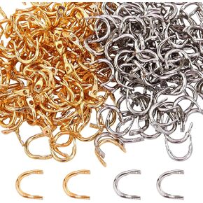 SUPERFINDINGS 300Pcs Fishing Spinner Clevis U Shaped Spinnerbait Clevis Platinum Brass Links Easy Spin Spinner Clevis Spinner Change Spinner Clevis for Lure Making, Hole: 1mm in Kuwait