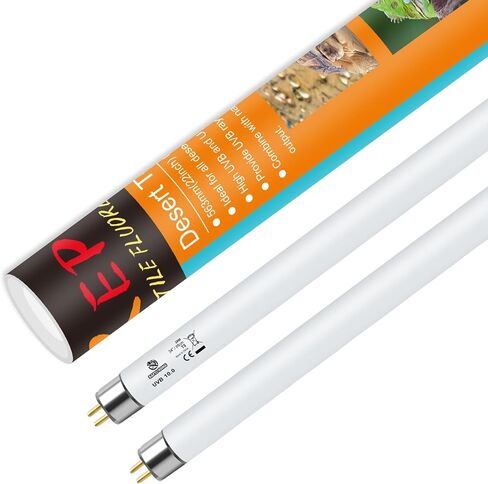 REPTI HOME T5 UVB ضوء الزواحف 24W 10.0، UVA UVB لمبة الضوء للزواحف، 2 حزمة أنبوب مصباح الزواحف UVB للتنين الملتحي in Kuwait