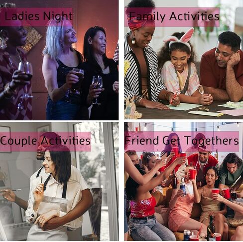 مجموعات اللوحة القماشية المرسومة مسبقًا للرسم للبالغين، لوازم حفلات الطلاء والرشفة، قماش ممتد لطلاء الألعاب، ليلة السيدات، رومانسية المدينة، أفكار اليقظة والتاريخ الليلي in Kuwait