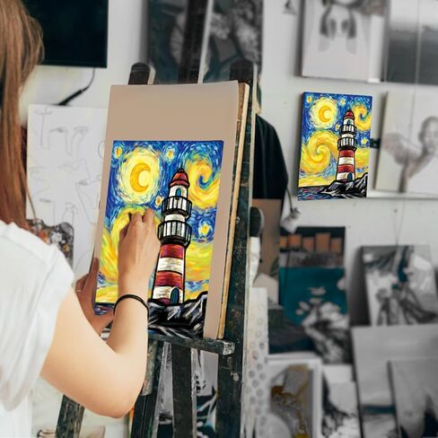 مجموعات اللوحة القماشية المرسومة مسبقًا للرسم للبالغين، لوازم حفلات الطلاء والرشفة، قماش ممتد لطلاء الألعاب، ليلة السيدات، رومانسية المدينة، أفكار اليقظة والتاريخ الليلي in Kuwait