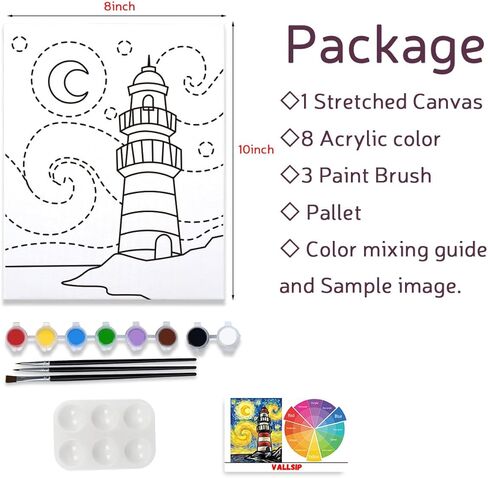 مجموعات اللوحة القماشية المرسومة مسبقًا للرسم للبالغين، لوازم حفلات الطلاء والرشفة، قماش ممتد لطلاء الألعاب، ليلة السيدات، رومانسية المدينة، أفكار اليقظة والتاريخ الليلي in Kuwait