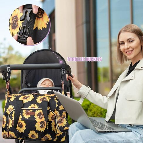 Tuwubi Diaper Bag Tote,Baby Diaper Bag with Pacifier Case | Large Travel Diaper Tote Caddy for Mom and Dad Multifunction Baby Bag(Medium,Black) in Saudi Arabia