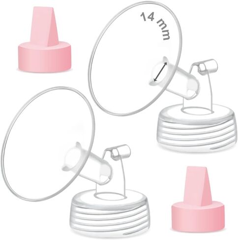 Maymom 2x17 mm Wide Neck Pump Parts Compatible with Spectra S1/S2 Pumps; Incl Wide Mouth Flanges; Not Original Spectra Flange Shield (Two Small Flanges) in Saudi Arabia