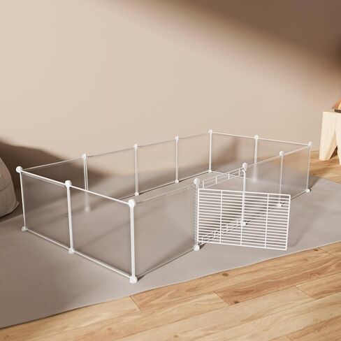 Btnue Pet Playpen حيوان صغير بارتفاع 27.6 بوصة و28 لوحة DIY مع أبواب ووسادة سفلية للحيوانات الأليفة الصغيرة، 55.1 × 41.3 × 27.6 بوصة، أسود (ترقية 2023) in Kuwait