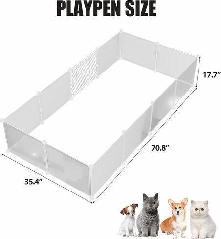 Btnue Pet Playpen حيوان صغير بارتفاع 27.6 بوصة و28 لوحة DIY مع أبواب ووسادة سفلية للحيوانات الأليفة الصغيرة، 55.1 × 41.3 × 27.6 بوصة، أسود (ترقية 2023) in Kuwait