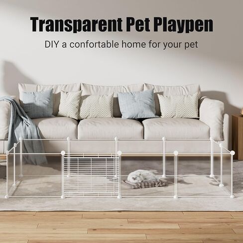 Btnue Pet Playpen حيوان صغير بارتفاع 27.6 بوصة و28 لوحة DIY مع أبواب ووسادة سفلية للحيوانات الأليفة الصغيرة، 55.1 × 41.3 × 27.6 بوصة، أسود (ترقية 2023) in Kuwait