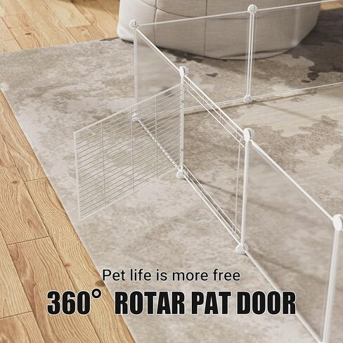 Btnue Pet Playpen حيوان صغير بارتفاع 27.6 بوصة و28 لوحة DIY مع أبواب ووسادة سفلية للحيوانات الأليفة الصغيرة، 55.1 × 41.3 × 27.6 بوصة، أسود (ترقية 2023) in Kuwait