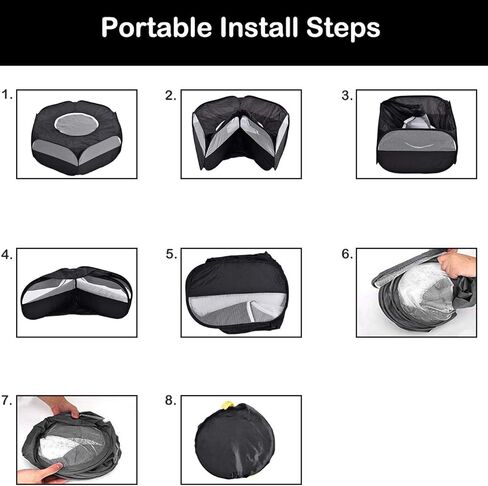 روضة حيوانات صغيرة من Linifar، سياج خيمة محمول للحيوانات الأليفة مع غطاء بسحاب للتمارين الخارجية/الداخلية، سياج مضاد للهروب للجرو والقطط والأرنب والهامستر والفئران وخنزير غينيا والقنفذ (أزرق) in Kuwait