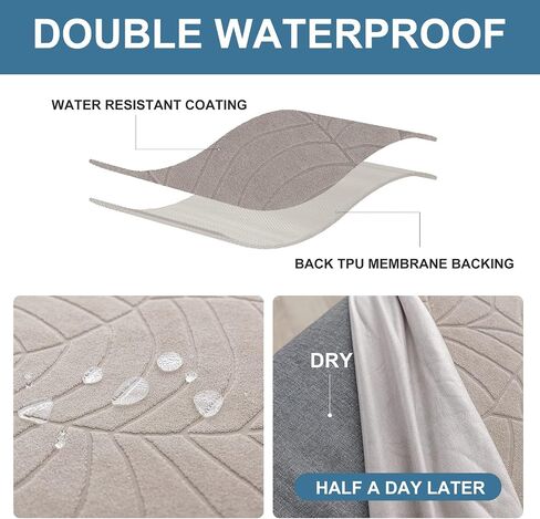 Genina Waterproof Chair Covers for Dining Room 6 Pack, Stretch Jacquard Dining Chair Cover Removable Washable Chair Protectors Cover for Kitchen, Home (Leaves-Warm Gray, 6 PCS) in Saudi Arabia