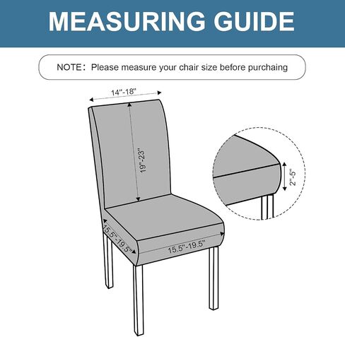 Genina Waterproof Chair Covers for Dining Room 6 Pack, Stretch Jacquard Dining Chair Cover Removable Washable Chair Protectors Cover for Kitchen, Home (Leaves-Warm Gray, 6 PCS) in Saudi Arabia
