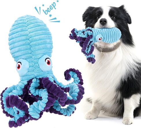 ألعاب الكلب الأخطبوط من Askshy، ألعاب الجراء، ألعاب الكلاب التي تصدر أصواتًا، ألعاب المضغ للتسنين للجراء، ألعاب الكلاب للكلاب الصغيرة، ألعاب الكلاب التفاعلية للكلاب المتوسطة الصغيرة (أزرق) in Kuwait