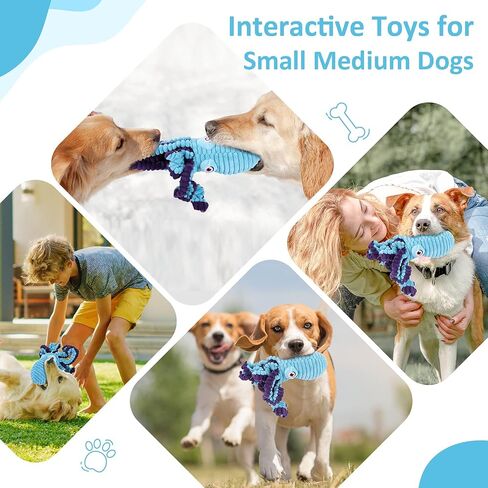 ألعاب الكلب الأخطبوط من Askshy، ألعاب الجراء، ألعاب الكلاب التي تصدر أصواتًا، ألعاب المضغ للتسنين للجراء، ألعاب الكلاب للكلاب الصغيرة، ألعاب الكلاب التفاعلية للكلاب المتوسطة الصغيرة (أزرق) in Kuwait