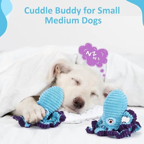 ألعاب الكلب الأخطبوط من Askshy، ألعاب الجراء، ألعاب الكلاب التي تصدر أصواتًا، ألعاب المضغ للتسنين للجراء، ألعاب الكلاب للكلاب الصغيرة، ألعاب الكلاب التفاعلية للكلاب المتوسطة الصغيرة (أزرق) in Kuwait