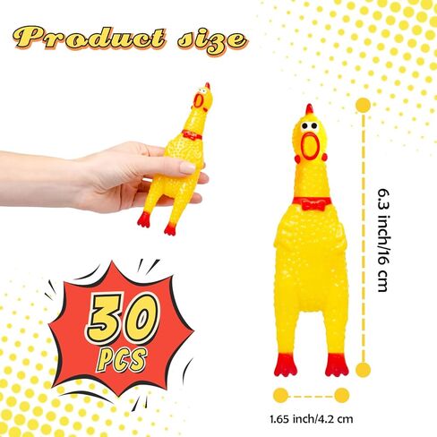 30 قطعة من لعبة الدجاج الصراخ من هداجبن، دجاج ضغط مطاطي اصفر، العاب مبتكرة للحيوانات الاليفة، العاب صاخبة للكلاب، هدايا عيد الميلاد، لعبة صانع الضوضاء in Kuwait