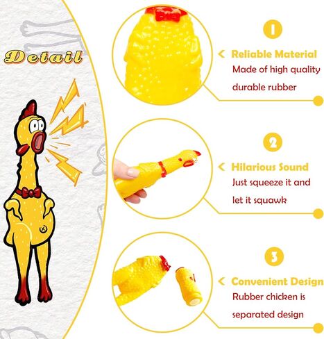 30 قطعة من لعبة الدجاج الصراخ من هداجبن، دجاج ضغط مطاطي اصفر، العاب مبتكرة للحيوانات الاليفة، العاب صاخبة للكلاب، هدايا عيد الميلاد، لعبة صانع الضوضاء in Kuwait