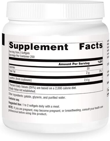 Source Naturals Lecithin 1200 mg, A Natural Emulsifier - 500 Softgels in Saudi Arabia