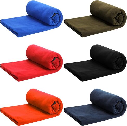 6 قطع من بطانة حقيبة النوم المصنوعة من الصوف من Preboun، بطانات حقيبة النوم الدافئة للبالغين، للطقس البارد، مقاس 70.9 × 31.5 بوصة، كيس نوم للتخييم بسحّاب، ورقة خفيفة الوزن للتخييم وحقائب الظهر والسفر، ألوان متنوعة in Kuwait