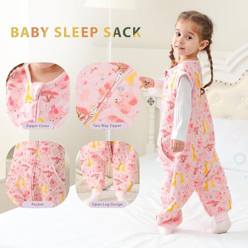 HOMEAL Toddler Sleep Sack with Legs, 1.0 TOG Wearable Blanket, Soft Cotton Baby Sleep Sack for Kids (2T–3T) in Saudi Arabia