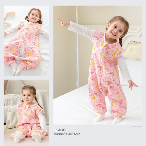 HOMEAL Toddler Sleep Sack with Legs, 1.0 TOG Wearable Blanket, Soft Cotton Baby Sleep Sack for Kids (2T–3T) in Saudi Arabia