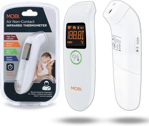 ميزان حرارة الجبهة موبي إير غير ملامس مع مستشعر المسافة المتكامل، تذكير ذكي للأدوية واستدعاء الذاكرة، مقياس حرارة الحمى، ميزان حرارة الجبين، ميزان حرارة رقمي للأطفال، درجة حرارة الجسم in Kuwait