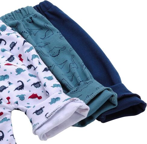 Hakochia Soft and Comfy 100% Cotton Baby Pants for Baby Boys and Girls with Ample Diaper Room 0-12 Months in Kuwait