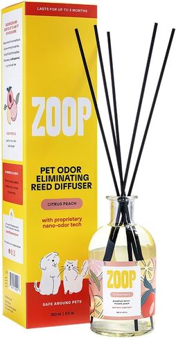 Zoop Pet Odor Remover Reed Diffuser - Long Lasting Pet Odor Oil Diffuser - Non-Toxic Eco-Friendly Reed Diffuser Set & Diffuser Sticks - Air Freshening Pet Odor Eliminator Scented Diffuser for Home. in Kuwait