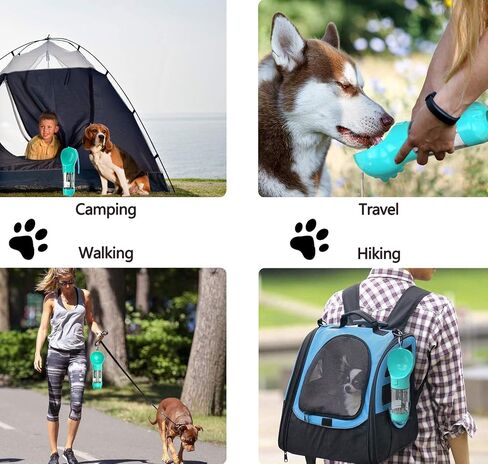 Nevgvup Dog Water Bottle, 10.58oz Portable Dog Bowl Water Bottle Pet Cat Dog Water Dispenser with Eco Bag & Shovel, Best Dog Accessories Gifts Dog Water Bottles for Walking Travel Hiking Camping Blue in Saudi Arabia