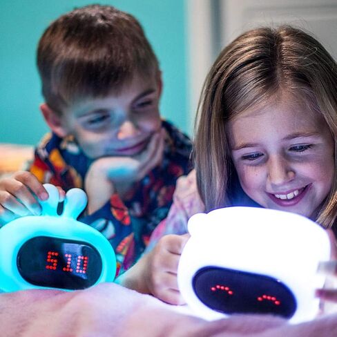 Lumipets Bear Night Light with Alarm Clock, Sleep Training and Sound Machine for Kids, Wake Up Sunrise, Heavy Sleepers Bedrooms, Children's Trainer, Aid, Radio, Ideal Gift, Dual Alarms, Simulation in Kuwait