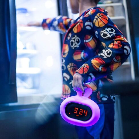 Lumipets Bear Night Light with Alarm Clock, Sleep Training and Sound Machine for Kids, Wake Up Sunrise, Heavy Sleepers Bedrooms, Children's Trainer, Aid, Radio, Ideal Gift, Dual Alarms, Simulation in Kuwait