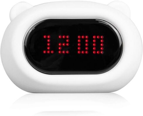 Lumipets Bear Night Light with Alarm Clock, Sleep Training and Sound Machine for Kids, Wake Up Sunrise, Heavy Sleepers Bedrooms, Children's Trainer, Aid, Radio, Ideal Gift, Dual Alarms, Simulation in Kuwait