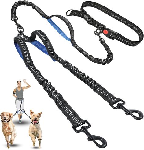 Dual Dog Leash | Hands Free Dog Leash 2 Dogs | Double Dog Leash for Walking & Training & Hiking | Shock Absorbing Reflective | 360°Swivel 2 Dog Coupler | No Pull Y Dog Leash (Tow Dog Leash) in Kuwait