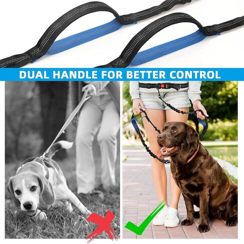 Dual Dog Leash | Hands Free Dog Leash 2 Dogs | Double Dog Leash for Walking & Training & Hiking | Shock Absorbing Reflective | 360°Swivel 2 Dog Coupler | No Pull Y Dog Leash (Tow Dog Leash) in Kuwait