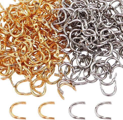 SUPERFINDINGS 300Pcs Fishing Spinner Clevis U Shaped Spinnerbait Clevis Platinum Brass Links Easy Spin Spinner Clevis Spinner Change Spinner Clevis for Lure Making, Hole: 1mm in Kuwait