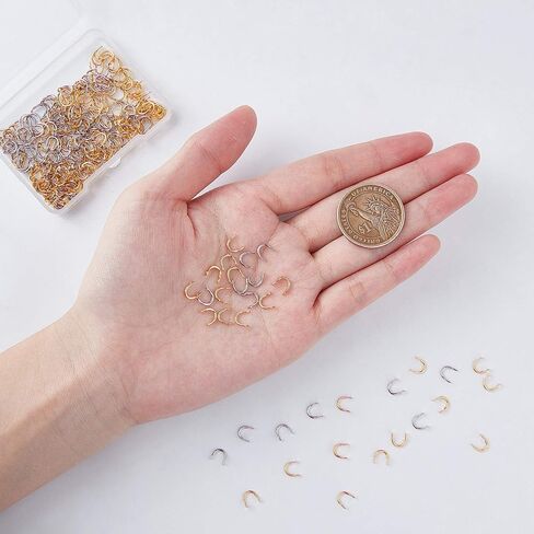 SUPERFINDINGS 300Pcs Fishing Spinner Clevis U Shaped Spinnerbait Clevis Platinum Brass Links Easy Spin Spinner Clevis Spinner Change Spinner Clevis for Lure Making, Hole: 1mm in Kuwait