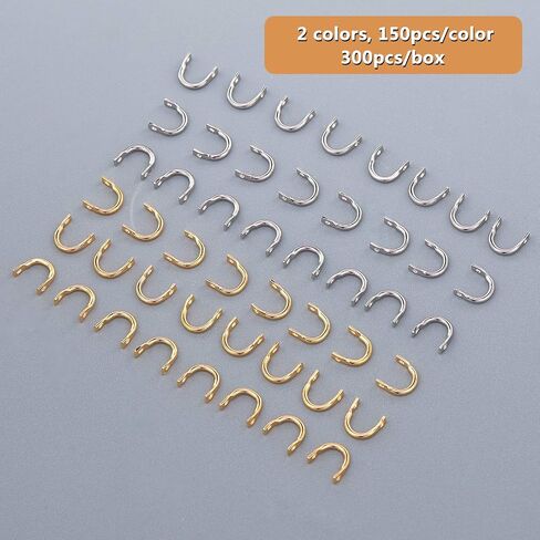 SUPERFINDINGS 300Pcs Fishing Spinner Clevis U Shaped Spinnerbait Clevis Platinum Brass Links Easy Spin Spinner Clevis Spinner Change Spinner Clevis for Lure Making, Hole: 1mm in Kuwait