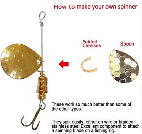 SUPERFINDINGS 300Pcs Fishing Spinner Clevis U Shaped Spinnerbait Clevis Platinum Brass Links Easy Spin Spinner Clevis Spinner Change Spinner Clevis for Lure Making, Hole: 1mm in Kuwait