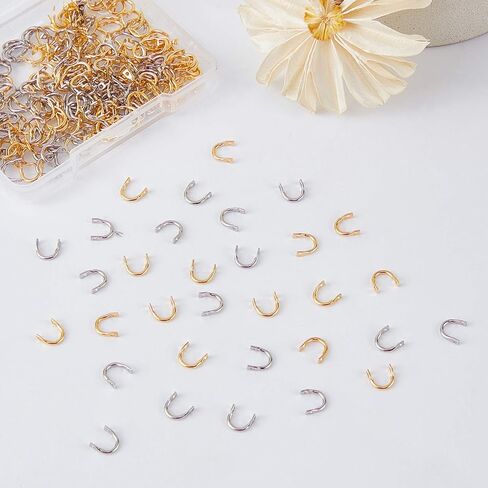 SUPERFINDINGS 300Pcs Fishing Spinner Clevis U Shaped Spinnerbait Clevis Platinum Brass Links Easy Spin Spinner Clevis Spinner Change Spinner Clevis for Lure Making, Hole: 1mm in Kuwait
