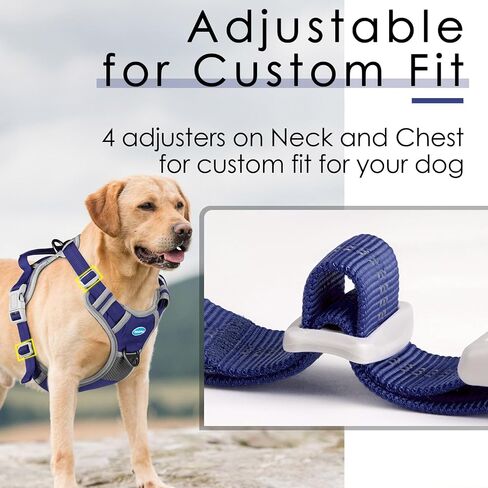 ThinkPet No Pull Harness Breathable Sport Harness with Handle-Dog Harnesses Reflective Adjustable for Medium Large Dogs,Back/Front Clip for Easy Control S Neon Green in Kuwait