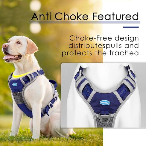 ThinkPet No Pull Harness Breathable Sport Harness with Handle-Dog Harnesses Reflective Adjustable for Medium Large Dogs,Back/Front Clip for Easy Control S Neon Green in Kuwait