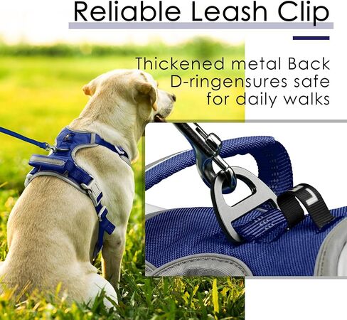 ThinkPet No Pull Harness Breathable Sport Harness with Handle-Dog Harnesses Reflective Adjustable for Medium Large Dogs,Back/Front Clip for Easy Control S Neon Green in Kuwait