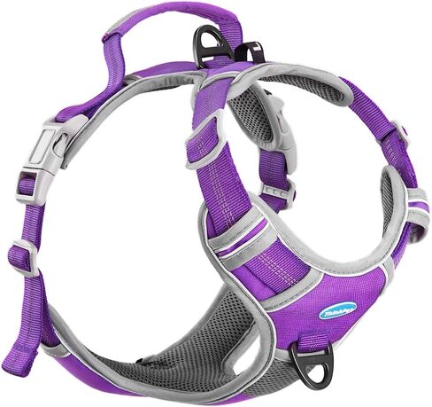 ThinkPet No Pull Harness Breathable Sport Harness with Handle-Dog Harnesses Reflective Adjustable for Medium Large Dogs,Back/Front Clip for Easy Control S Black in Kuwait