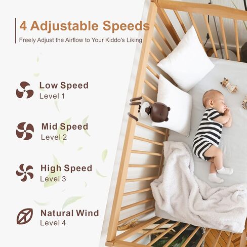 مروحة عربة الأطفال المحمولة F-color - مشبك على المروحة 120 درجة مروحة متأرجحة مع 4 سرعات قابلة لإعادة الشحن مروحة صغيرة خالية من الشفرة مع مشبك ثلاثي القوائم مرن لسرير الطفل ومقعد السيارة والمشي في الهواء الطلق in Kuwait