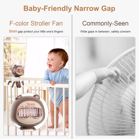 مروحة عربة الأطفال المحمولة F-color - مشبك على المروحة 120 درجة مروحة متأرجحة مع 4 سرعات قابلة لإعادة الشحن مروحة صغيرة خالية من الشفرة مع مشبك ثلاثي القوائم مرن لسرير الطفل ومقعد السيارة والمشي في الهواء الطلق in Kuwait