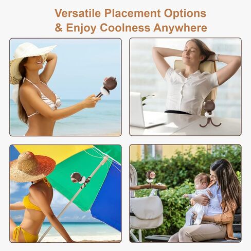 مروحة عربة الأطفال المحمولة F-color - مشبك على المروحة 120 درجة مروحة متأرجحة مع 4 سرعات قابلة لإعادة الشحن مروحة صغيرة خالية من الشفرة مع مشبك ثلاثي القوائم مرن لسرير الطفل ومقعد السيارة والمشي في الهواء الطلق in Kuwait