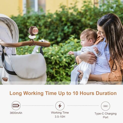 مروحة عربة الأطفال المحمولة F-color - مشبك على المروحة 120 درجة مروحة متأرجحة مع 4 سرعات قابلة لإعادة الشحن مروحة صغيرة خالية من الشفرة مع مشبك ثلاثي القوائم مرن لسرير الطفل ومقعد السيارة والمشي في الهواء الطلق in Kuwait