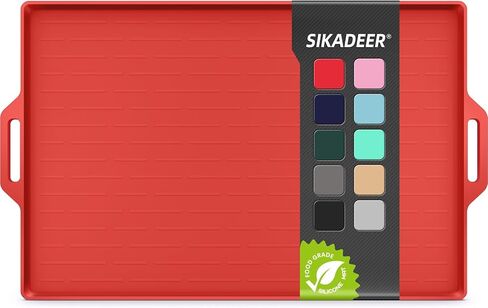 sikadeer كبير الكلب وعاء حصيرة تغذية الحيوانات الأليفة حصيرة للأرضية للماء مع الحواف، المفارش سيليكون لوعاء الماء القط والكلب، عدم الانزلاق حصيرة طعام الحيوانات الأليفة، صينية لأوعية الكلب in Kuwait