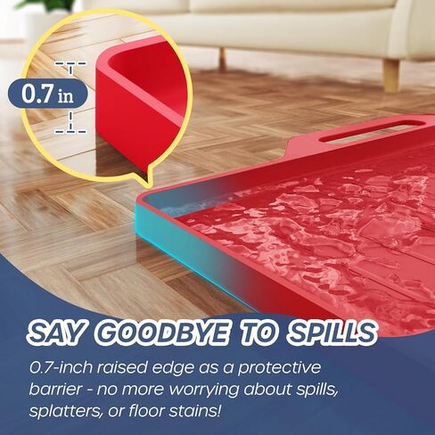 sikadeer كبير الكلب وعاء حصيرة تغذية الحيوانات الأليفة حصيرة للأرضية للماء مع الحواف، المفارش سيليكون لوعاء الماء القط والكلب، عدم الانزلاق حصيرة طعام الحيوانات الأليفة، صينية لأوعية الكلب in Kuwait