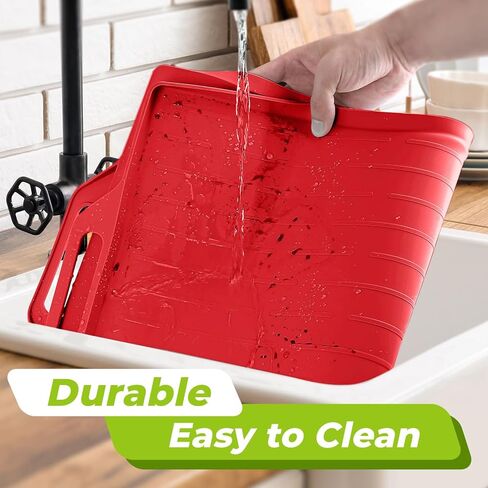 sikadeer كبير الكلب وعاء حصيرة تغذية الحيوانات الأليفة حصيرة للأرضية للماء مع الحواف، المفارش سيليكون لوعاء الماء القط والكلب، عدم الانزلاق حصيرة طعام الحيوانات الأليفة، صينية لأوعية الكلب in Kuwait