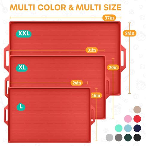 sikadeer كبير الكلب وعاء حصيرة تغذية الحيوانات الأليفة حصيرة للأرضية للماء مع الحواف، المفارش سيليكون لوعاء الماء القط والكلب، عدم الانزلاق حصيرة طعام الحيوانات الأليفة، صينية لأوعية الكلب in Kuwait